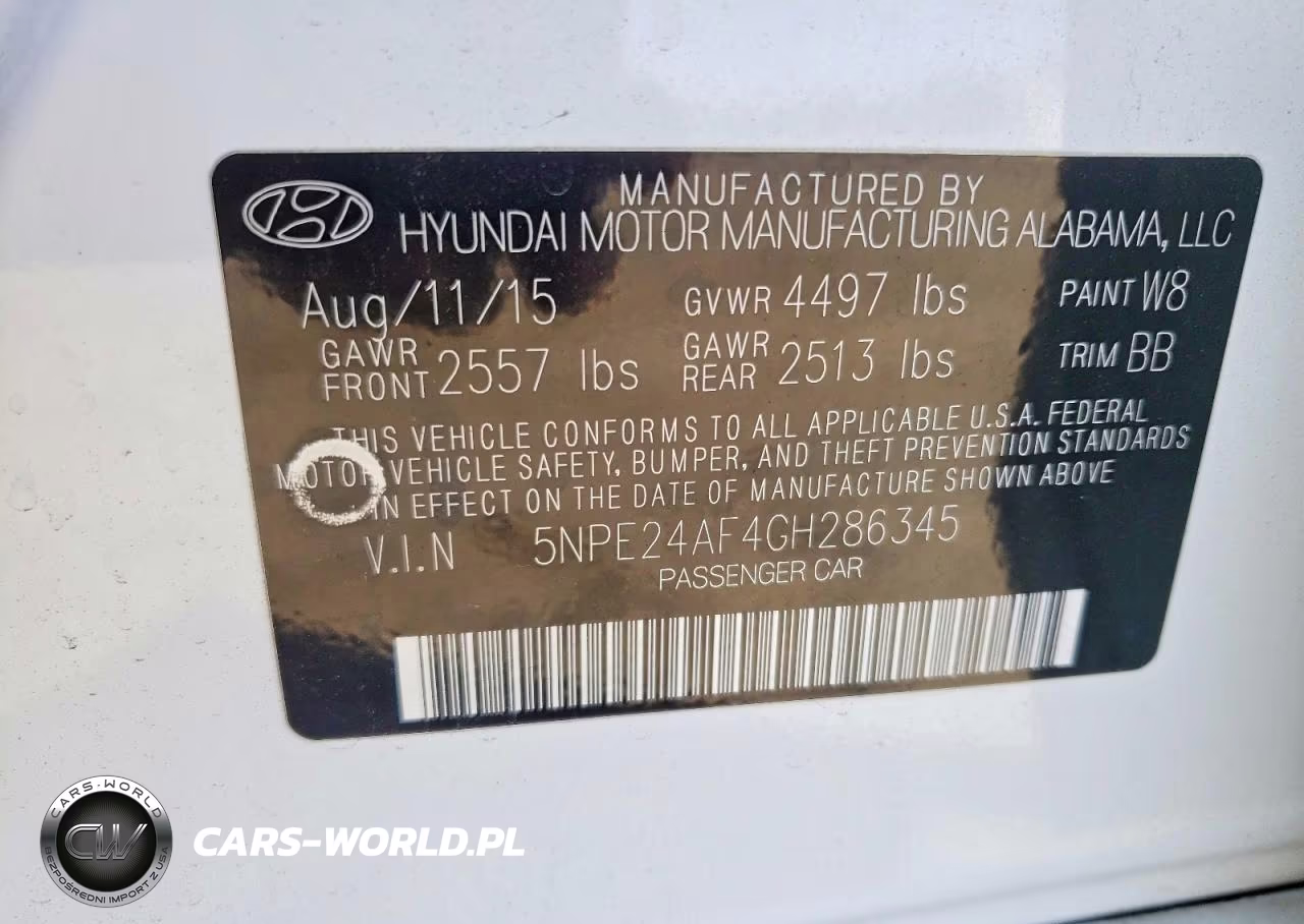 2016 Hyundai Sonata Se VIN:5NPE24AF4GH286345 - 12