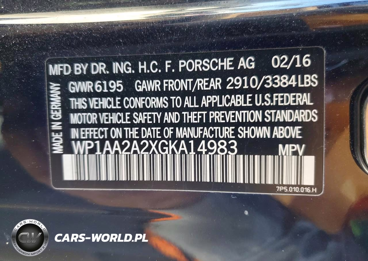 2016 Porsche Cayenne VIN:WP1AA2A2XGKA14983 - 12