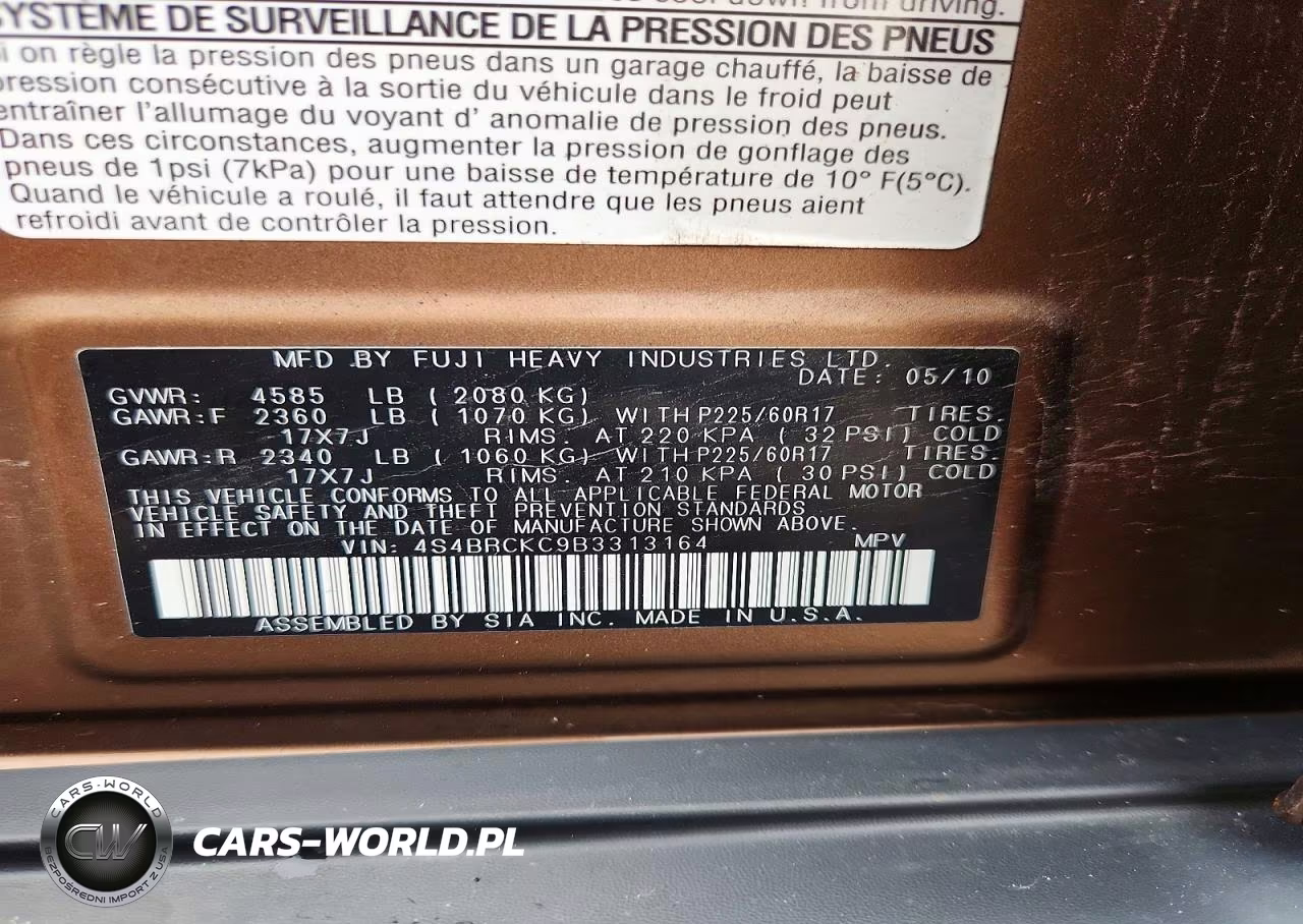 2011 Subaru Outback 2.5I Limited VIN:4S4BRCKC9B3313164 - 13
