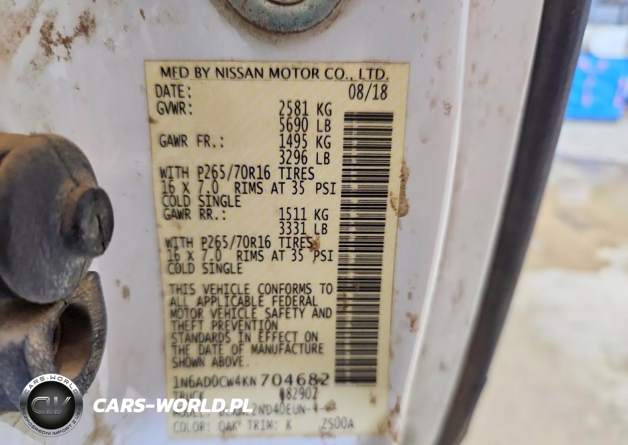 2019 Nissan Frontier Sv V6 VIN:1N6AD0CW4KN704682 - 12