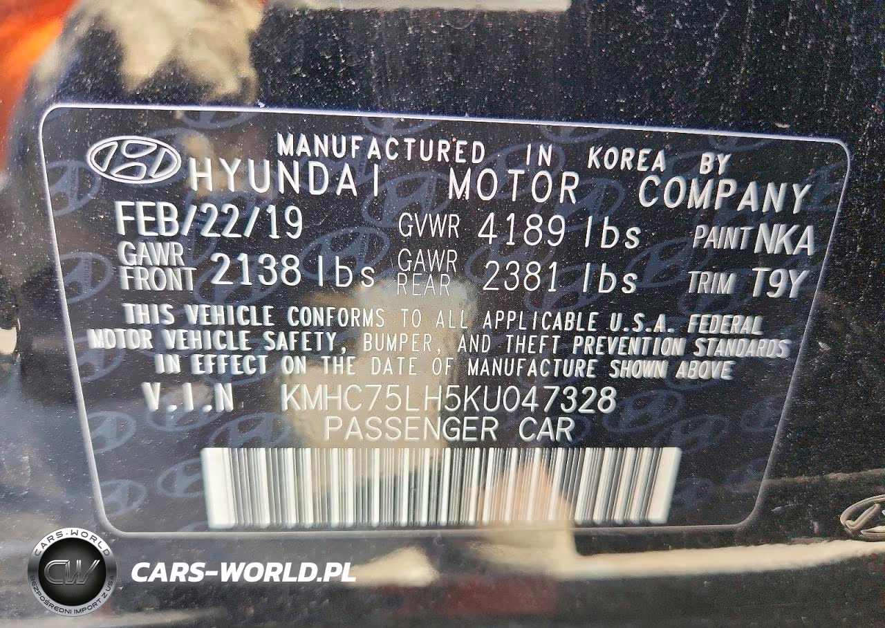 2019 Hyundai Ioniq Electric Base VIN:KMHC75LH5KU047328 - 12