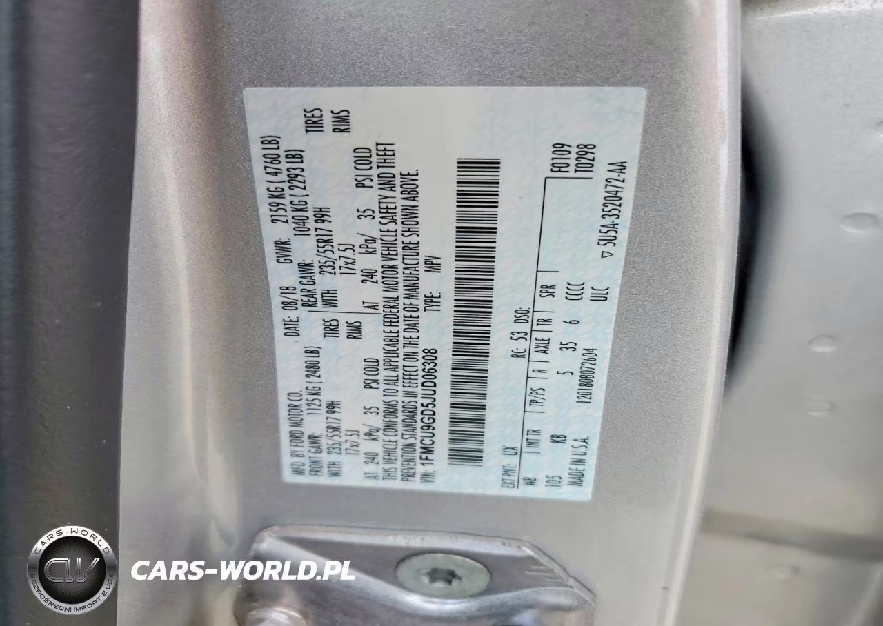 2018 Ford Escape Se VIN:1FMCU9GD5JUD06308 - 13