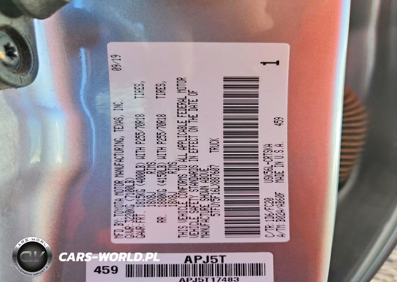 2020 Toyota Tundra Sr5 VIN:5TFUY5F16LX887607 - 12