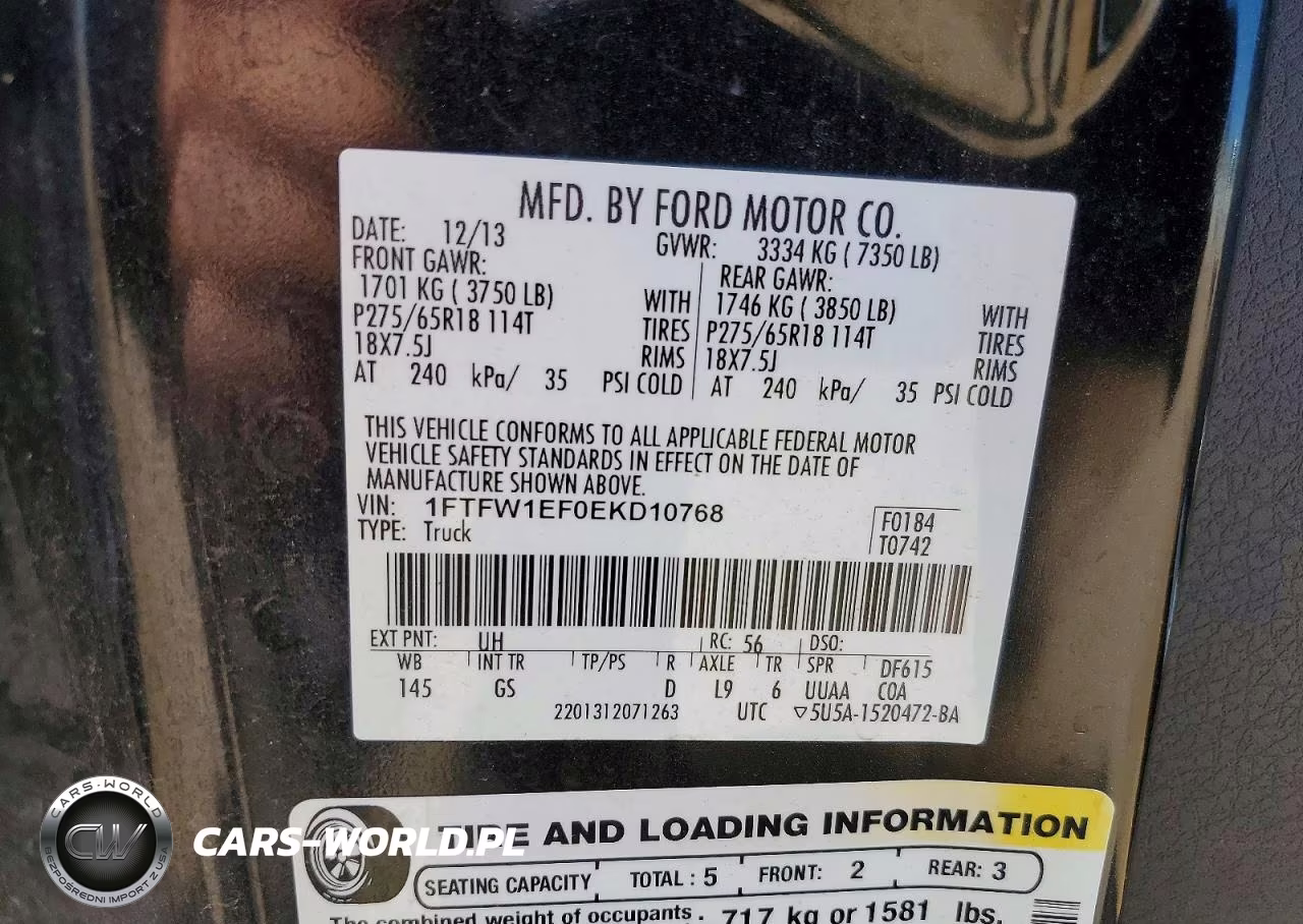 2014 Ford F150 Supercrew VIN:1FTFW1EF0EKD10768 - 12