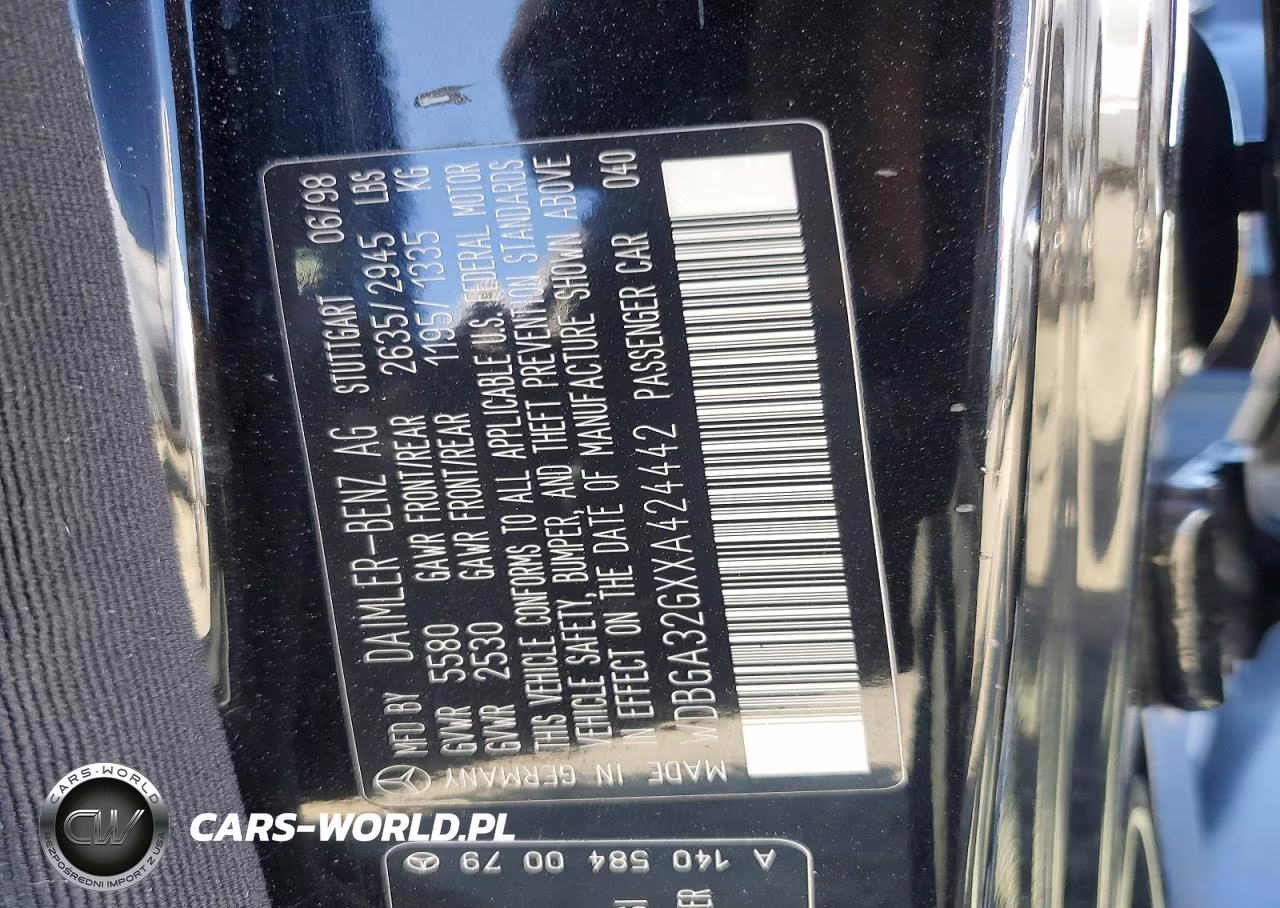 1999 Mercedes-Benz S 320W VIN:WDBGA32GXXA424442 - 12