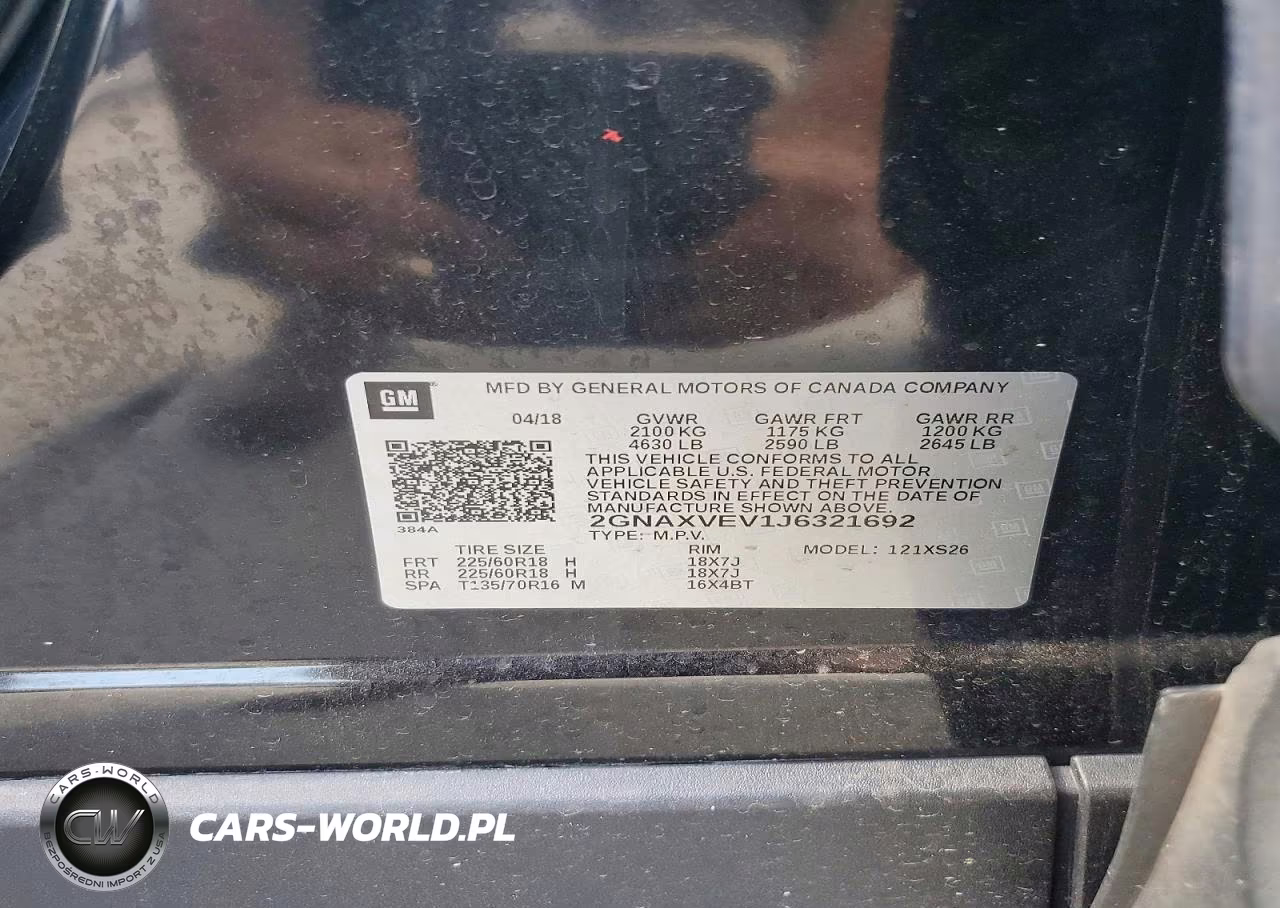 2018 Chevrolet Equinox Premier VIN:2GNAXVEV1J6321692 - 13