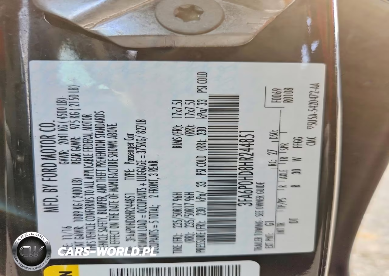 2017 Ford Fusion Se VIN:3FA6P0HD8HR244851 - 13