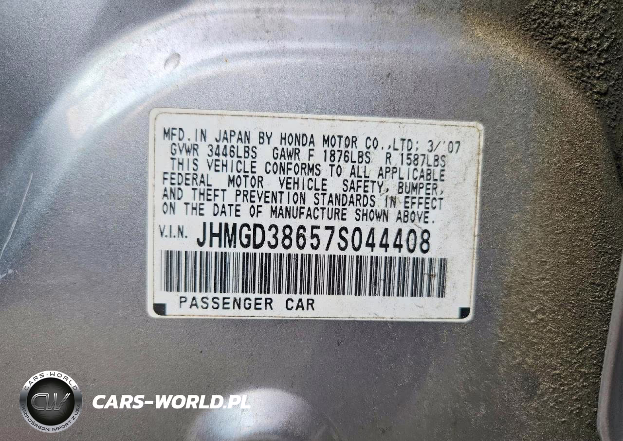 2007 Honda Fit S VIN:JHMGD38657S044408 - 12