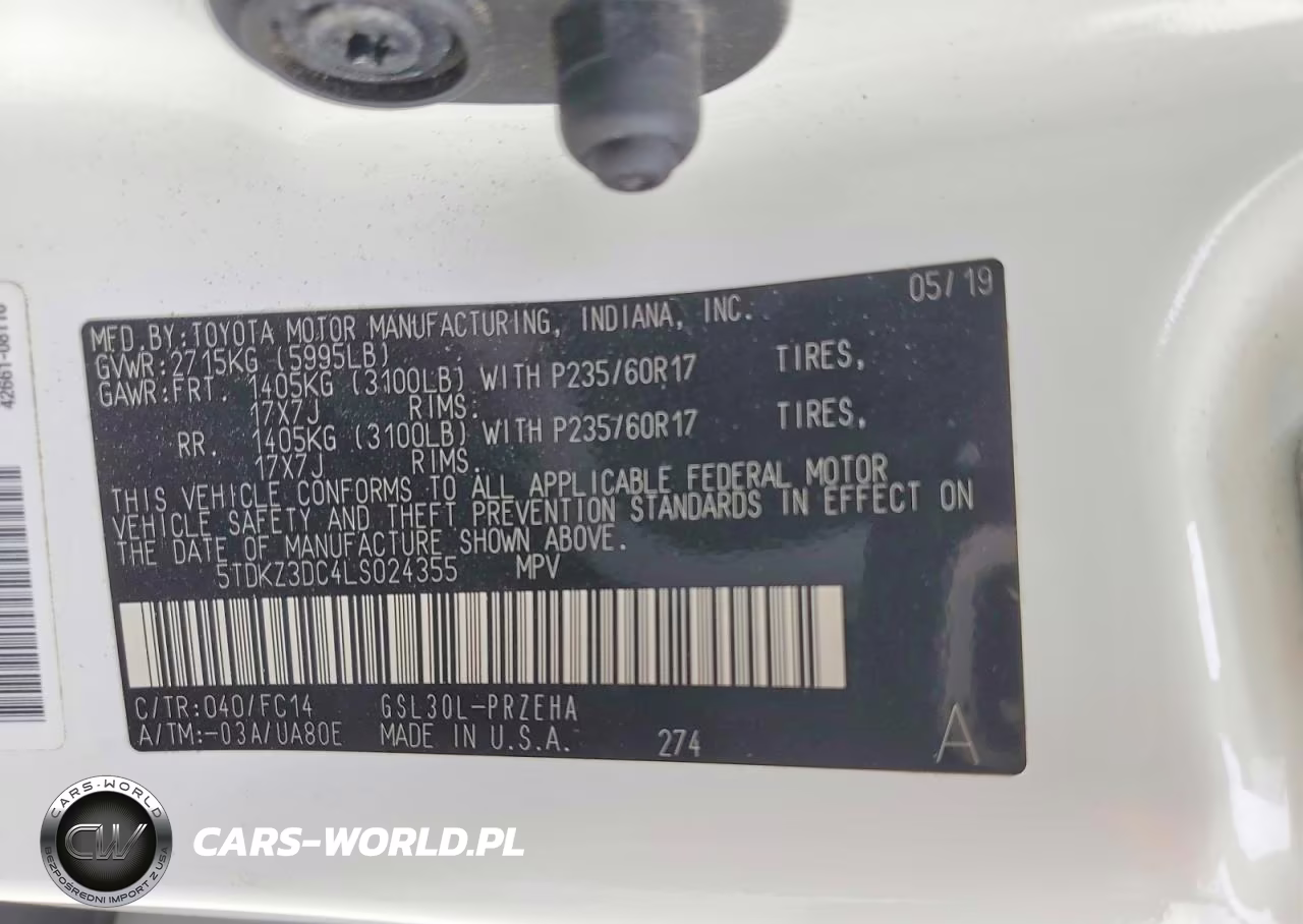 2020 Toyota Sienna Le VIN:5TDKZ3DC4LS024355 - 14