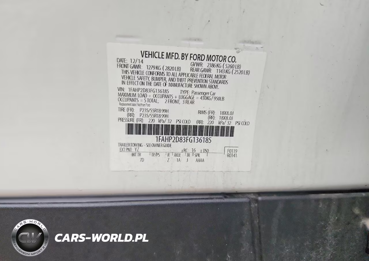 2015 Ford Taurus Se VIN:1FAHP2D83FG136185 - 12