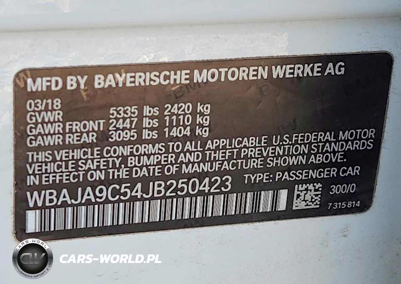 2018 BMW 530E VIN:WBAJA9C54JB250423 - 13