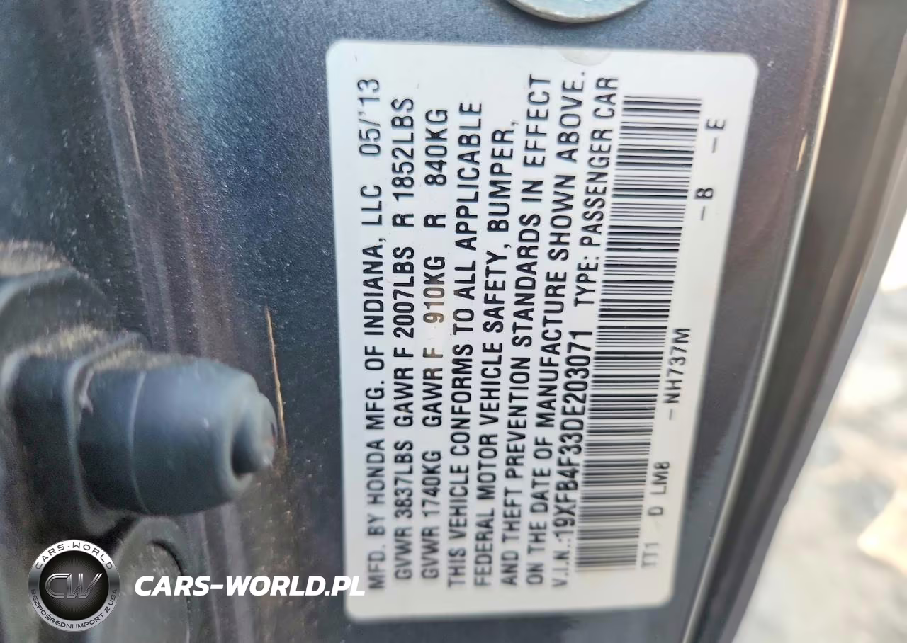 2013 Honda Civic Hybrid L VIN:19XFB4F33DE203071 - 12