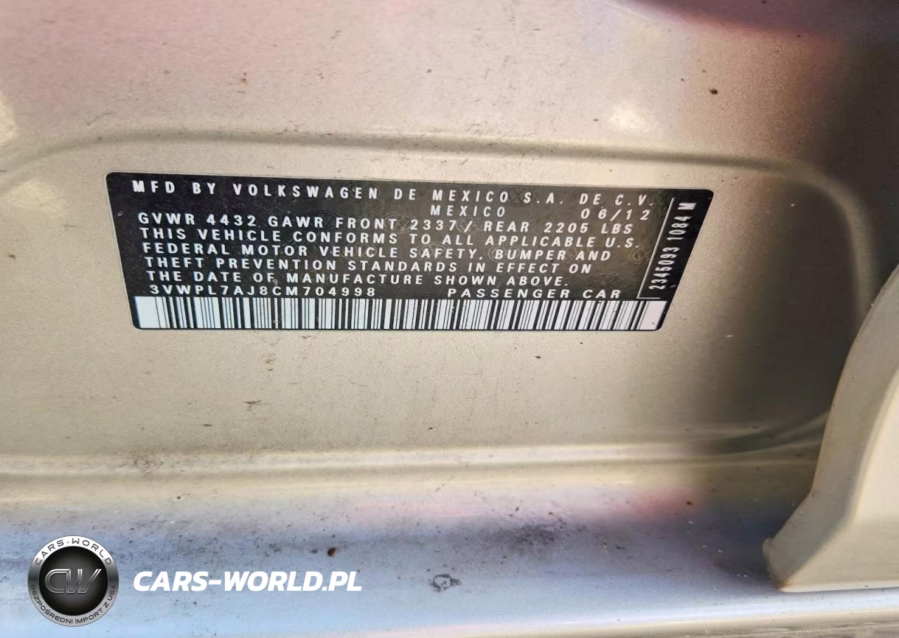 2012 Volkswagen Jetta Tdi VIN:3VWPL7AJ8CM704998 - 12
