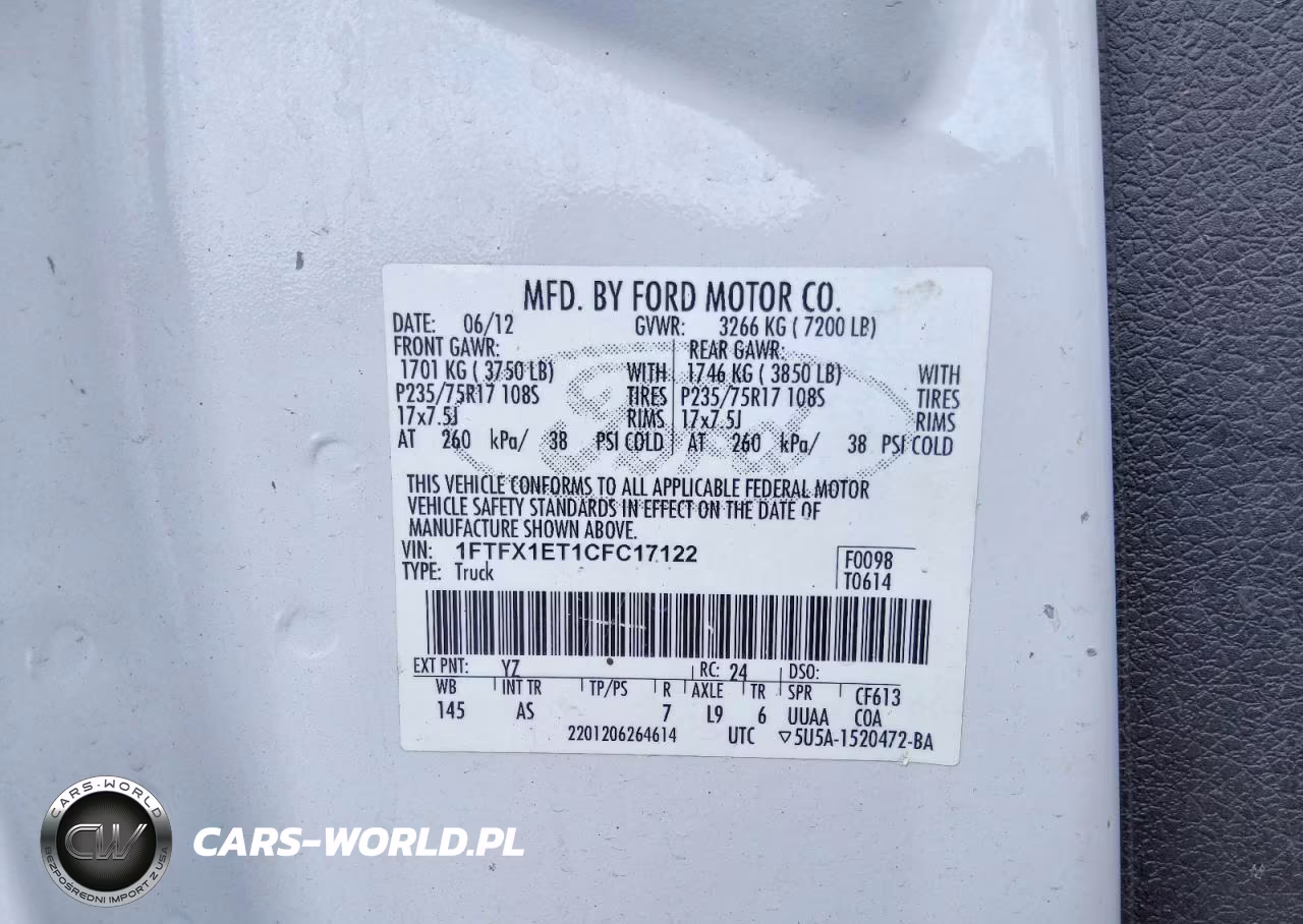 2012 Ford F150 Super Cab VIN:1FTFX1ET1CFC17122 - 12