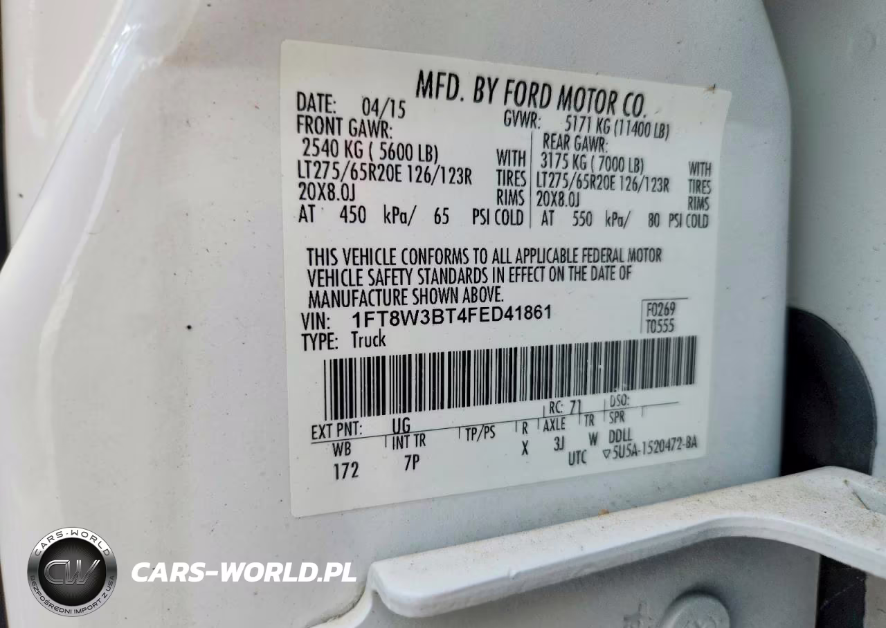 2015 Ford F350 Super Duty VIN:1FT8W3BT4FED41861 - 13