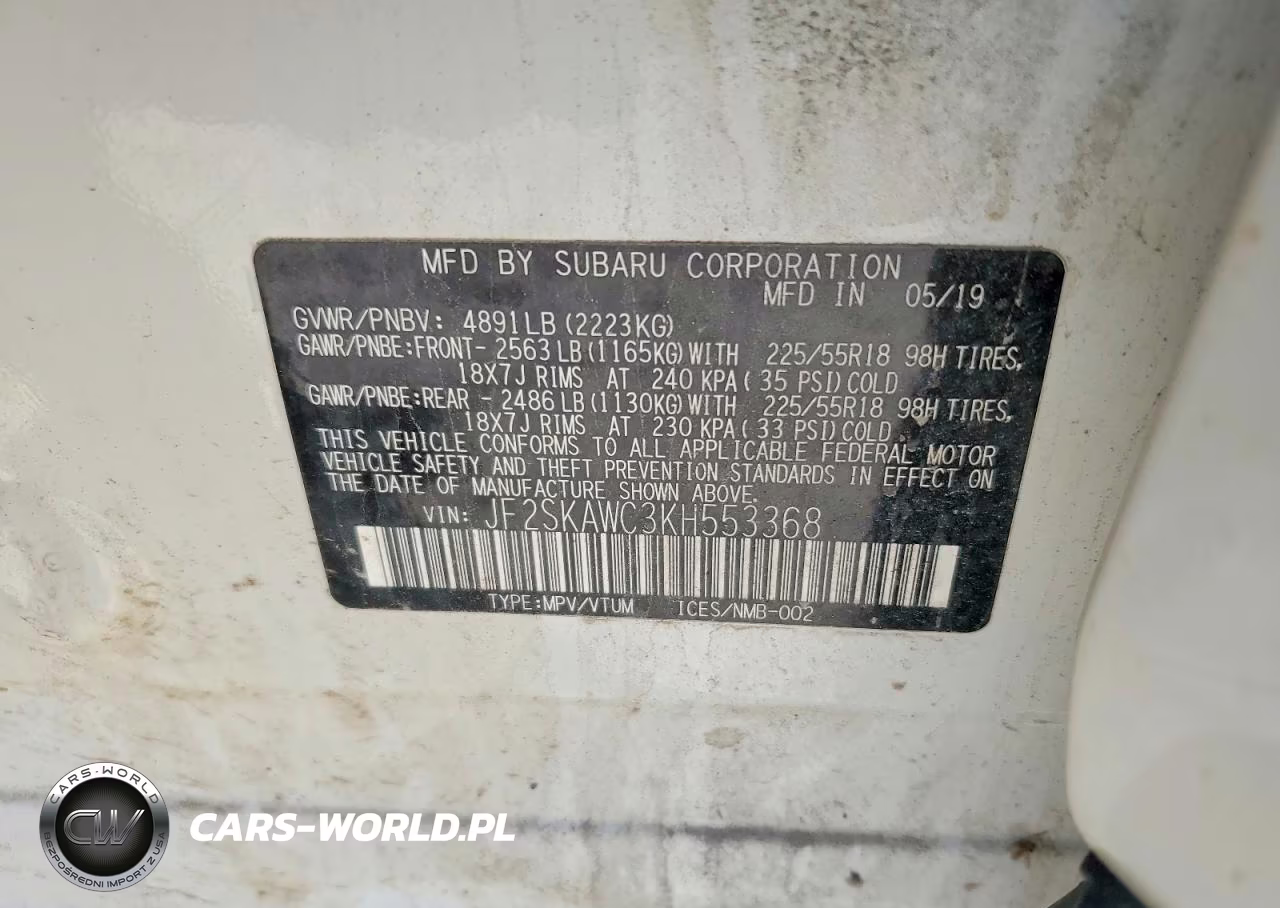 2019 Subaru Forester VIN:JF2SKAWC3KH553368 - 13