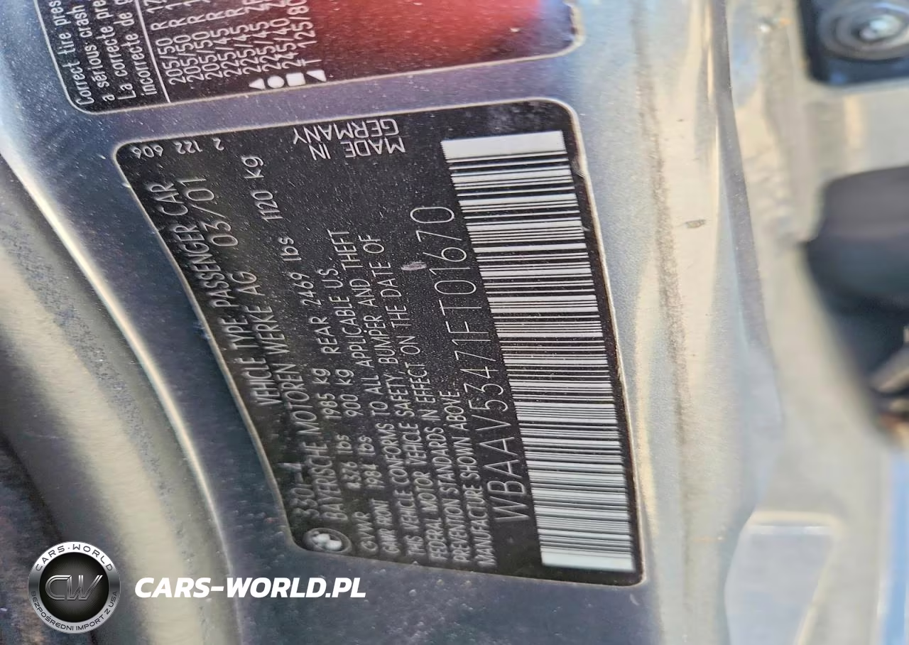 2001 BMW 330 I VIN:WBAAV53471FT01670 - 12