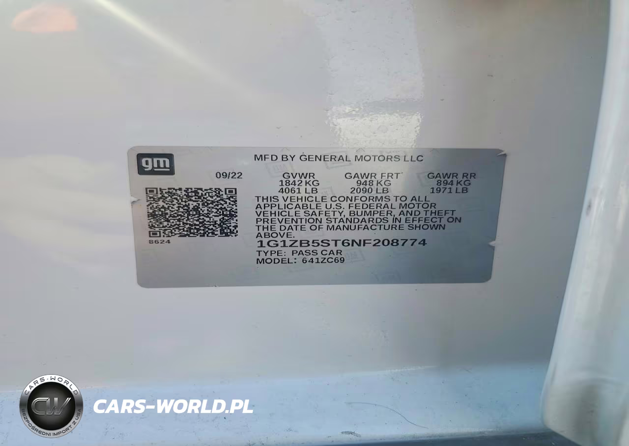 2022 Chevrolet Malibu Ls VIN:1G1ZB5ST6NF208774 - 12