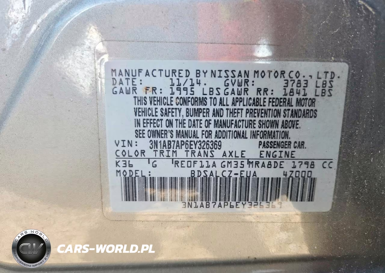 2014 Nissan Sentra S VIN:3N1AB7AP6EY326369 - 12