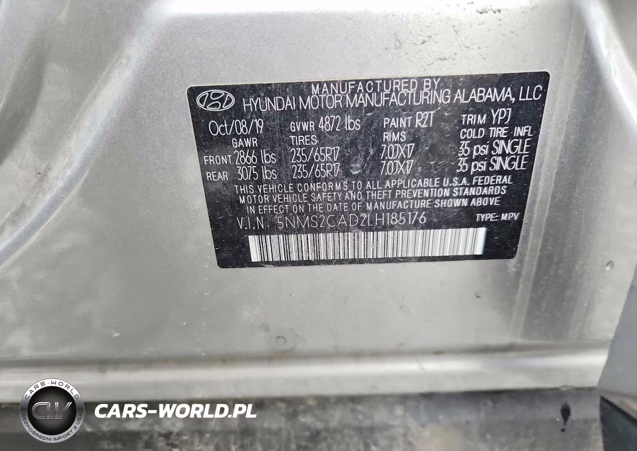 2020 Hyundai Santa Fe Se VIN:5NMS2CAD2LH185176 - 13