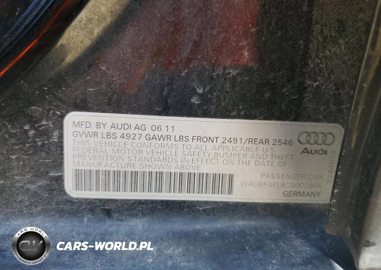 2012 Audi A4 Premium VIN:WAUBFAFL8CN002906 - 12