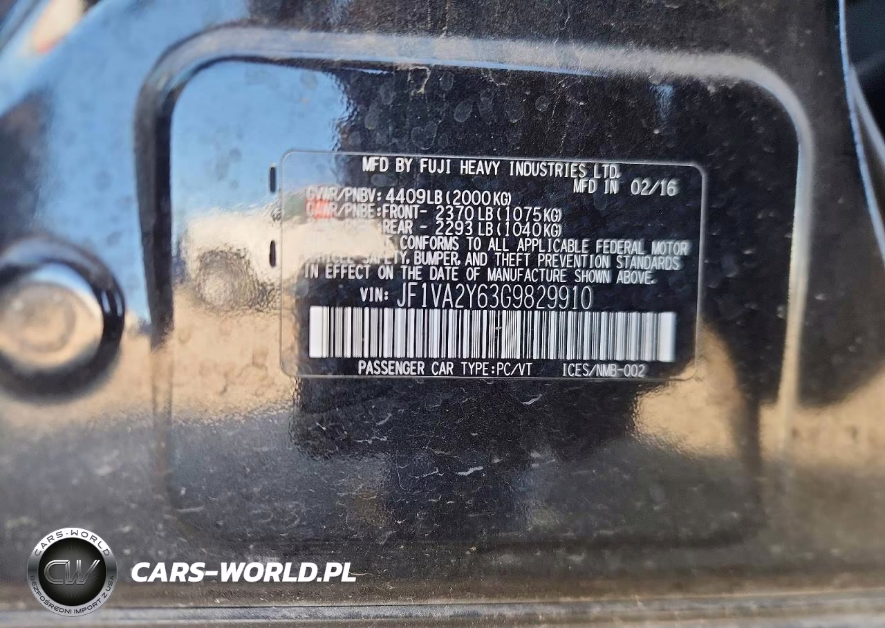 2016 Subaru Wrx Sti Limited VIN:JF1VA2Y63G9829910 - 13