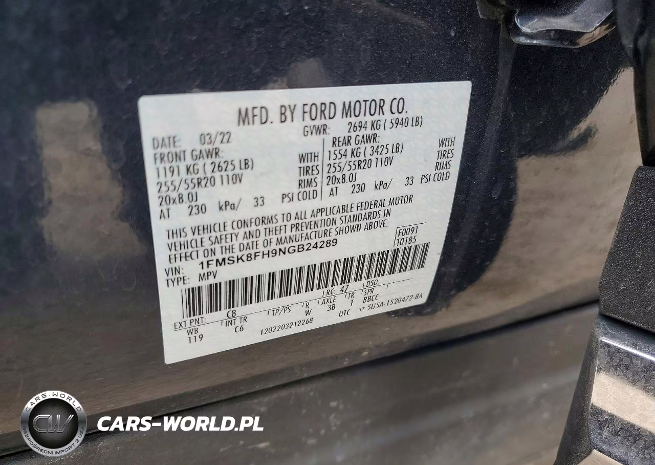 2022 Ford Explorer Limited VIN:1FMSK8FH9NGB24289 - 13