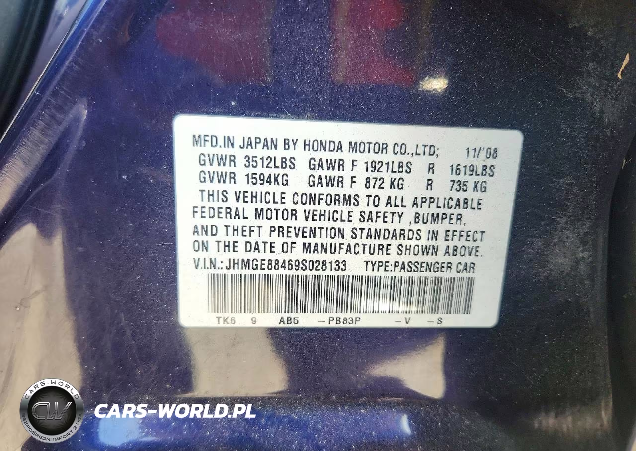 2009 Honda Fit Sport VIN:JHMGE88469S028133 - 12