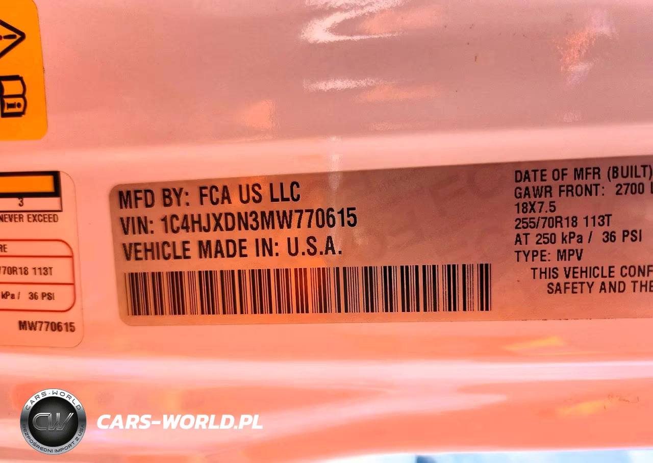 2021 Jeep Wrangler Unlimited Sport VIN:1C4HJXDN3MW770615 - 13