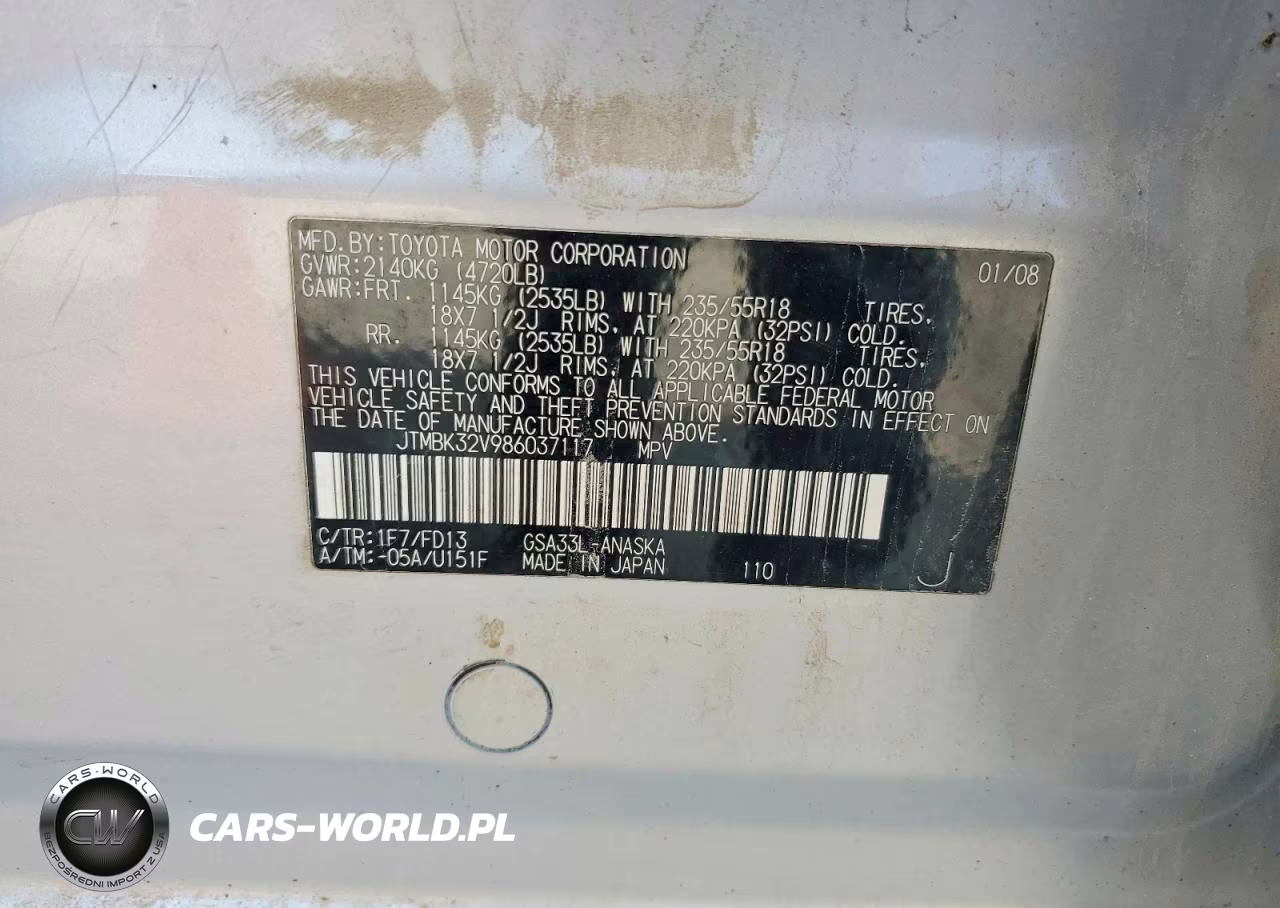 2008 Toyota Rav4 Sport VIN:JTMBK32V986037117 - 13