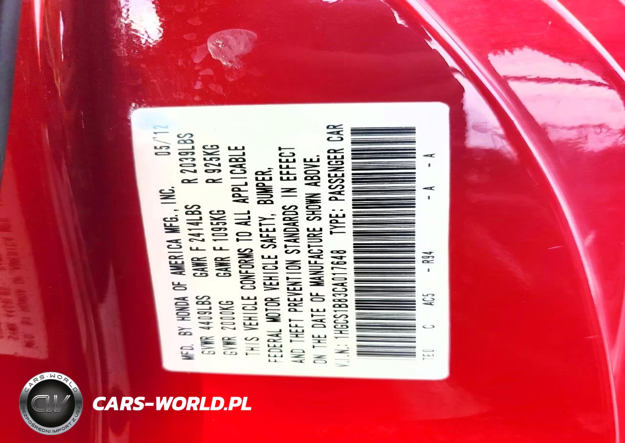 2012 Honda Accord Exl VIN:1HGCS1B83CA017648 - 12
