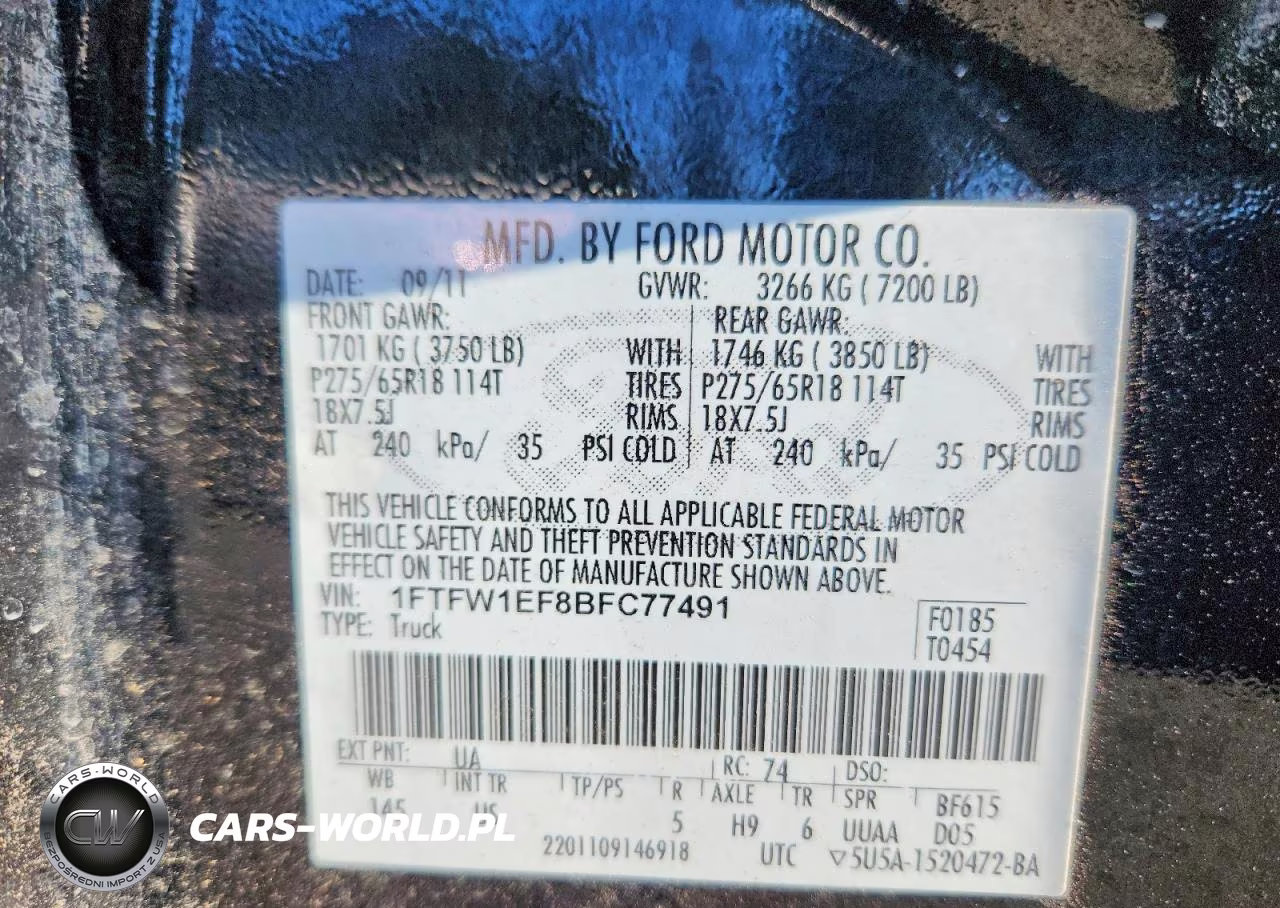 2011 Ford F150 Supercrew VIN:1FTFW1EF8BFC77491 - 13