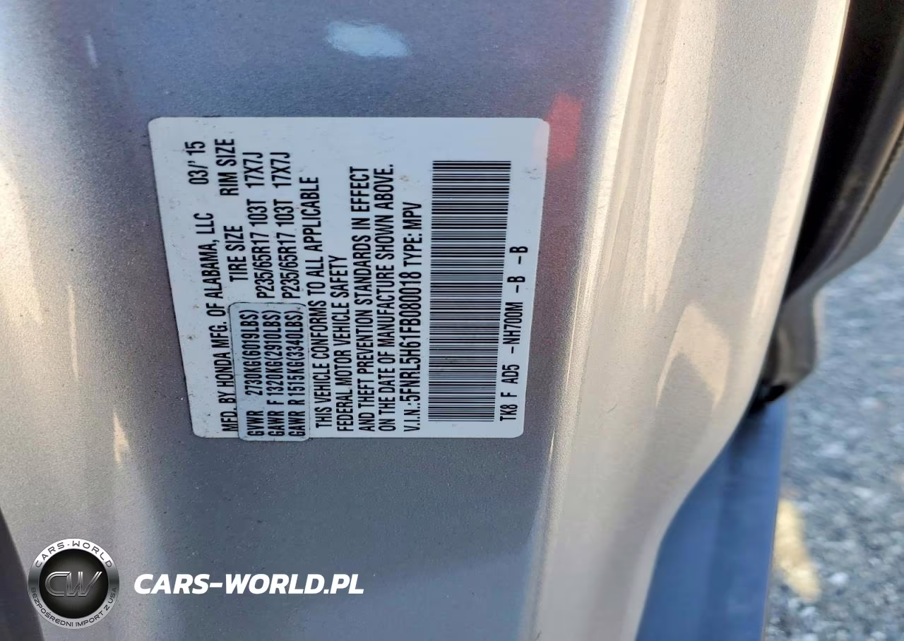 2015 Honda Odyssey Exl VIN:5FNRL5H61FB080018 - 14