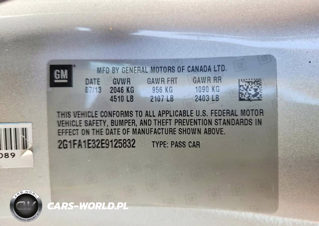 2014 Chevrolet Camaro Ls VIN:2G1FA1E32E9125832 - 12