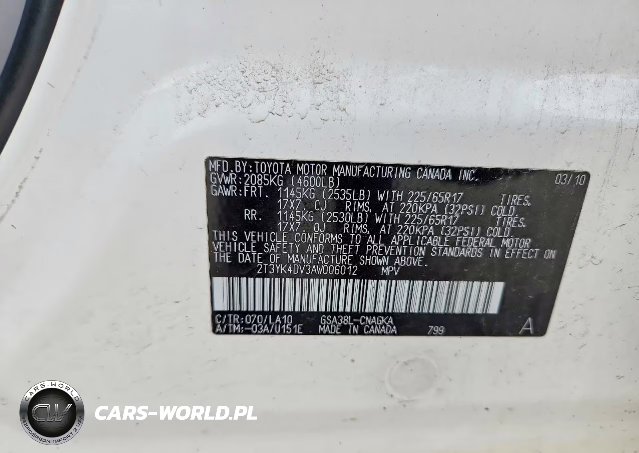 2010 Toyota Rav4 Limited VIN:2T3YK4DV3AW006012 - 13