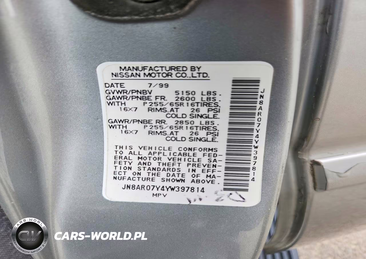 2000 Nissan Pathfinder Xe VIN:JN8AR07Y4YW397814 - 12