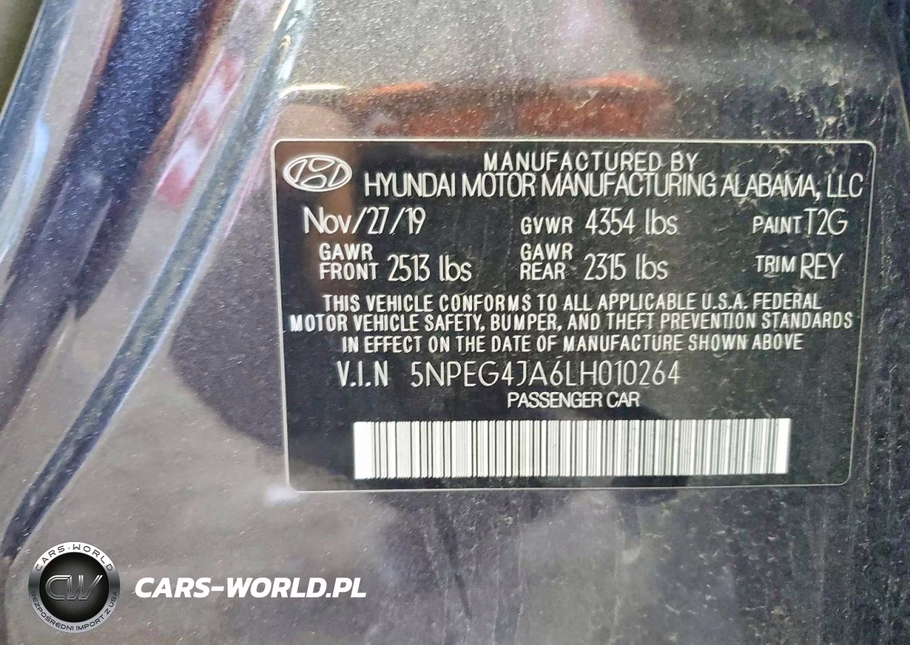 2020 Hyundai Sonata Se VIN:5NPEG4JA6LH010264 - 12
