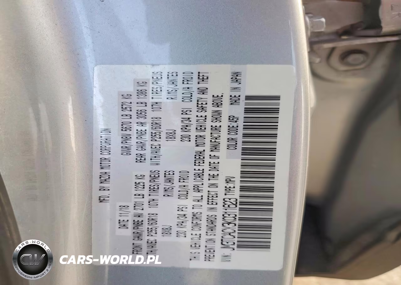 2019 Mazda Cx-9 Touring VIN:JM3TCACY3K0311623 - 12
