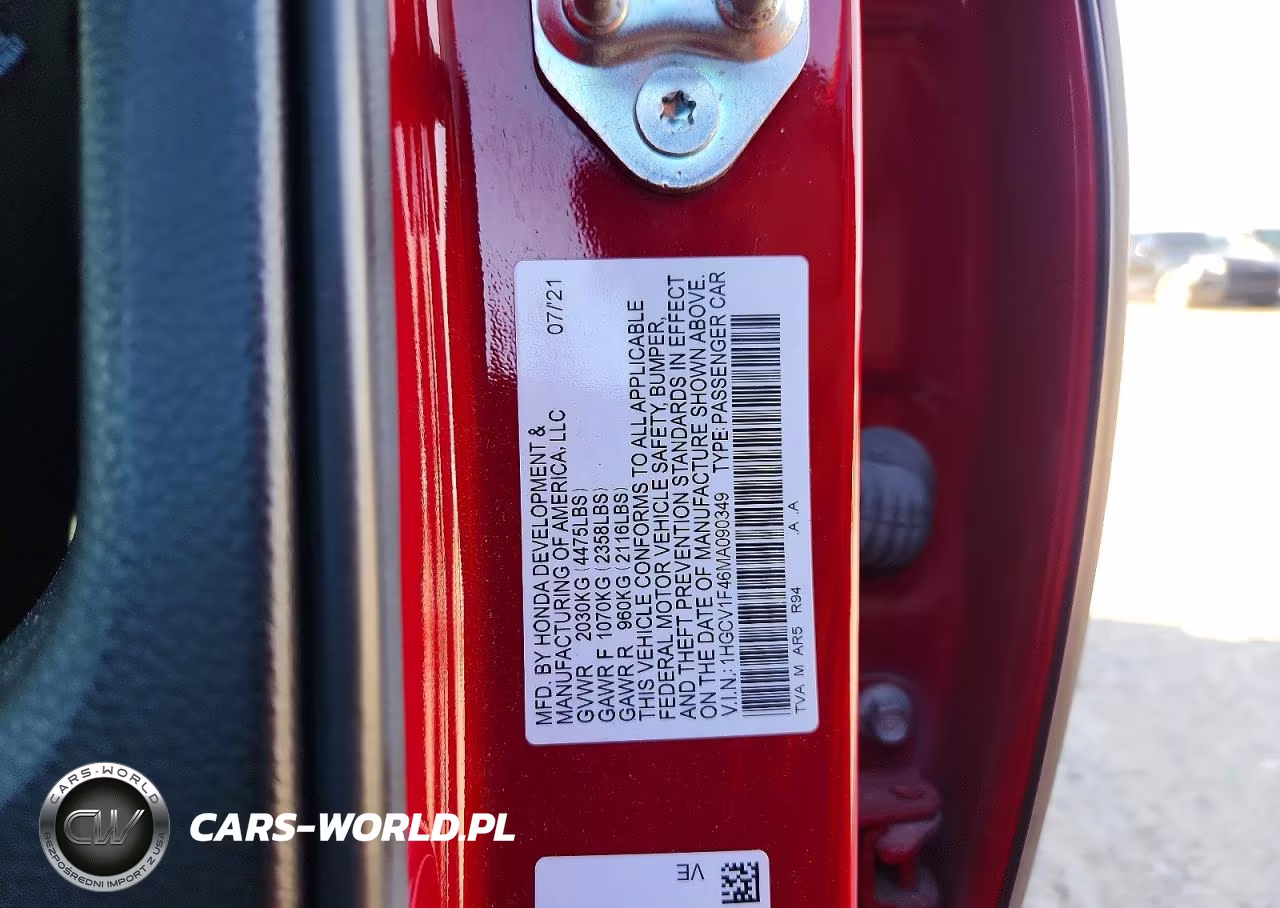 2021 Honda Accord Sport Se VIN:1HGCV1F46MA090349 - 12