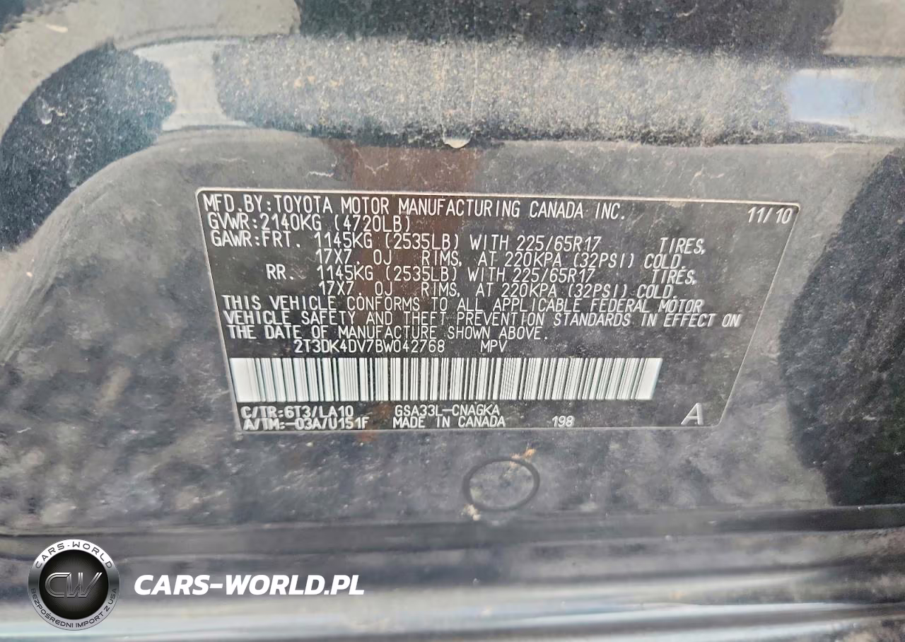 2011 Toyota Rav4 Limited VIN:2T3DK4DV7BW042768 - 13