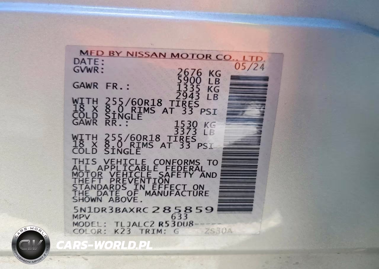 2024 Nissan Pathfinder Sv VIN:5N1DR3BAXRC285859 - 14