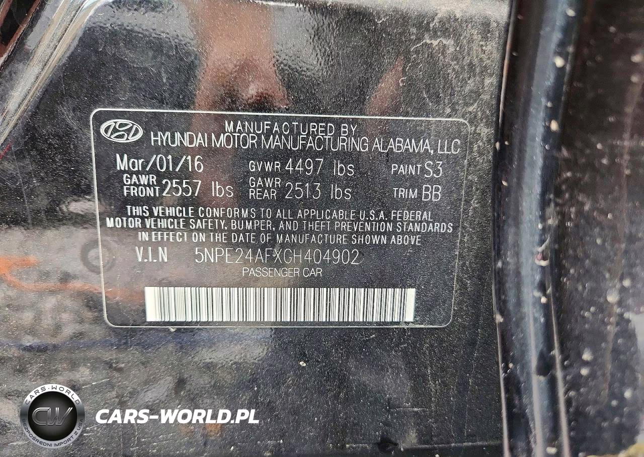 2016 Hyundai Sonata Se VIN:5NPE24AFXGH404902 - 12