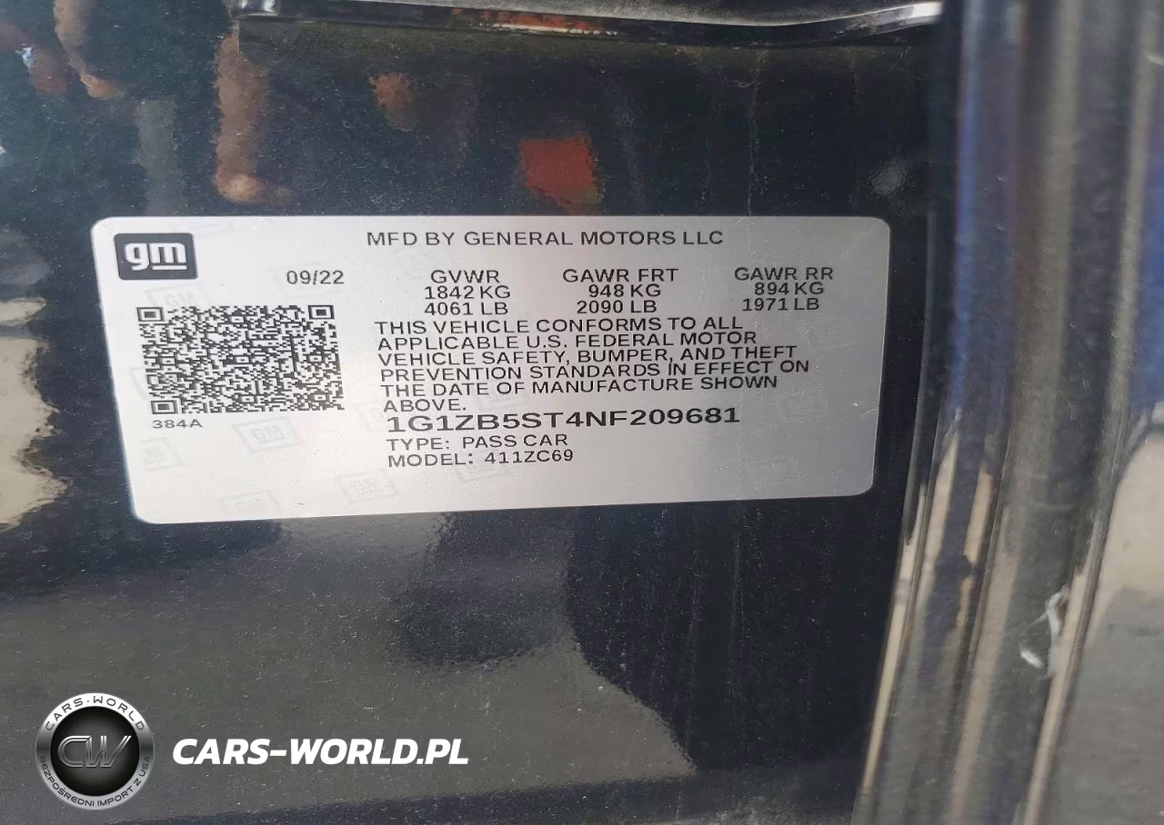 2022 Chevrolet Malibu Ls VIN:1G1ZB5ST4NF209681 - 12