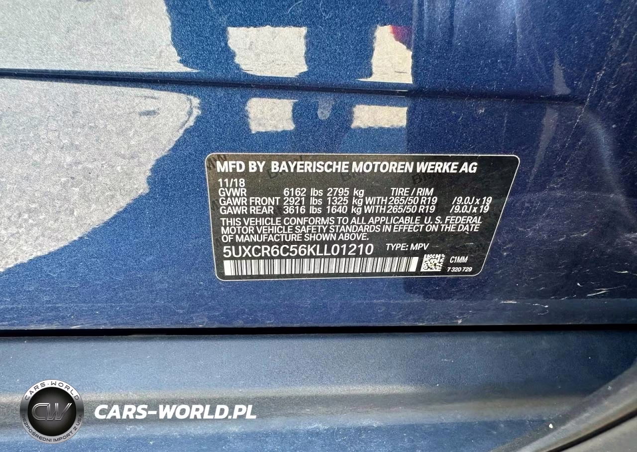 2019 BMW X5 xDrive40I VIN:5UXCR6C56KLL01210 - 10