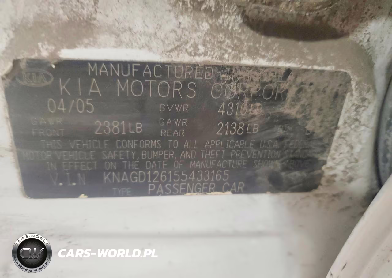 2005 Kia Optima Lx VIN:KNAGD126155433165 - 12