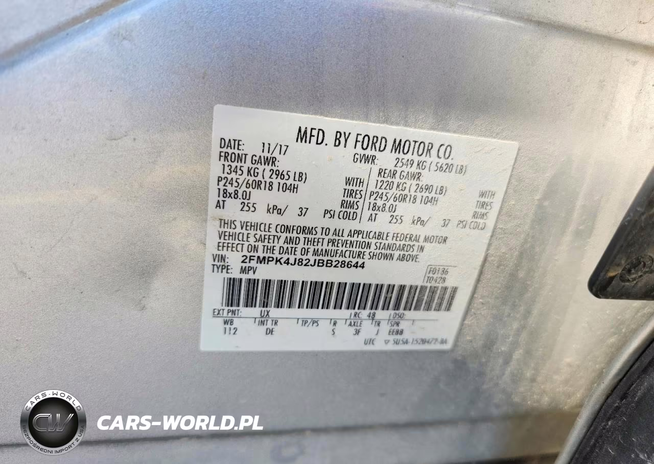 2018 Ford Edge Sel VIN:2FMPK4J82JBB28644 - 13
