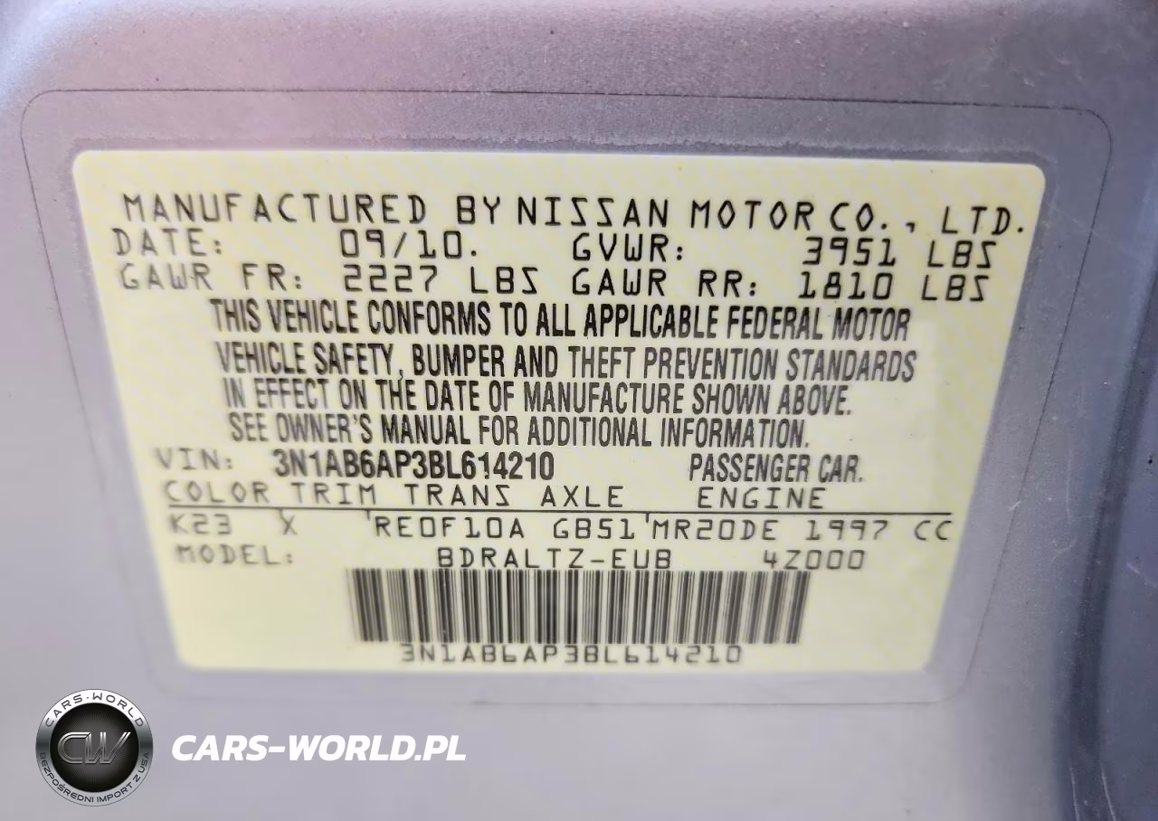 2011 Nissan Sentra 2.0 VIN:3N1AB6AP3BL614210 - 12