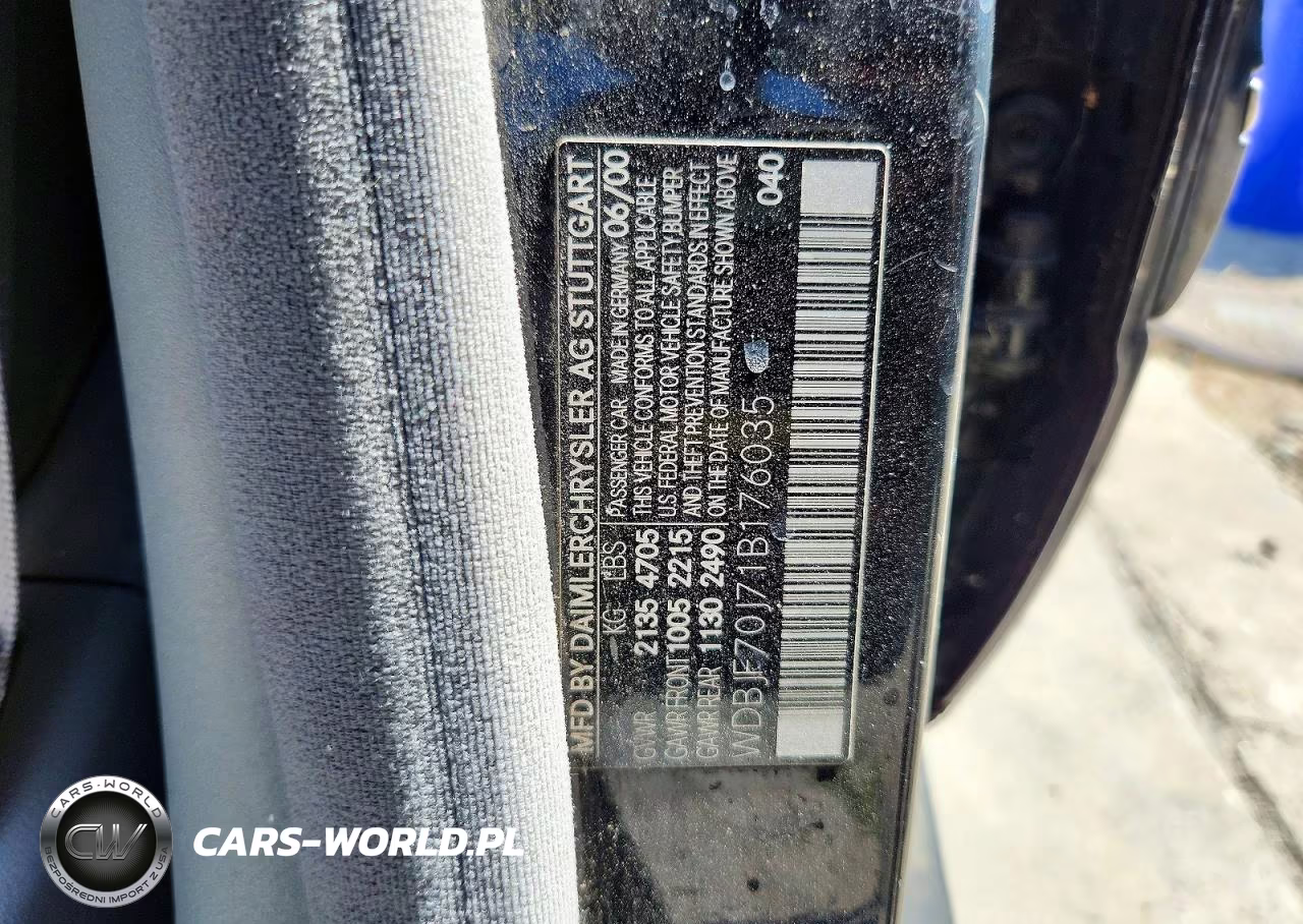 2001 Mercedes-Benz E 430 VIN:WDBJF70J71B176035 - 12