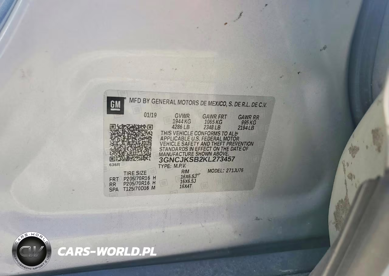 2019 Chevrolet Trax Ls VIN:3GNCJKSB2KL273457 - 13