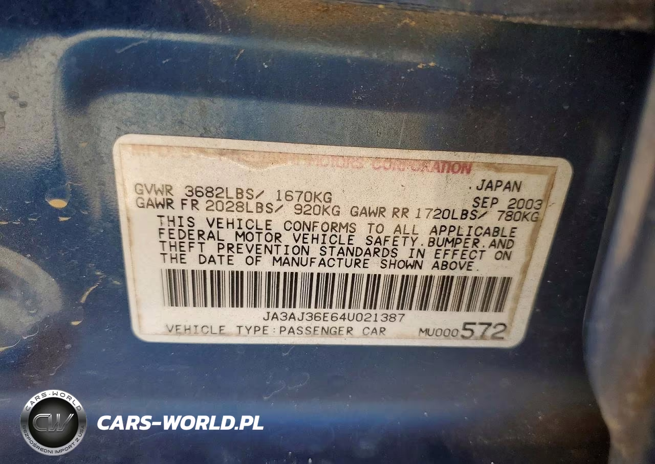 2004 Mitsubishi Lancer Ls VIN:JA3AJ36E64U021387 - 12